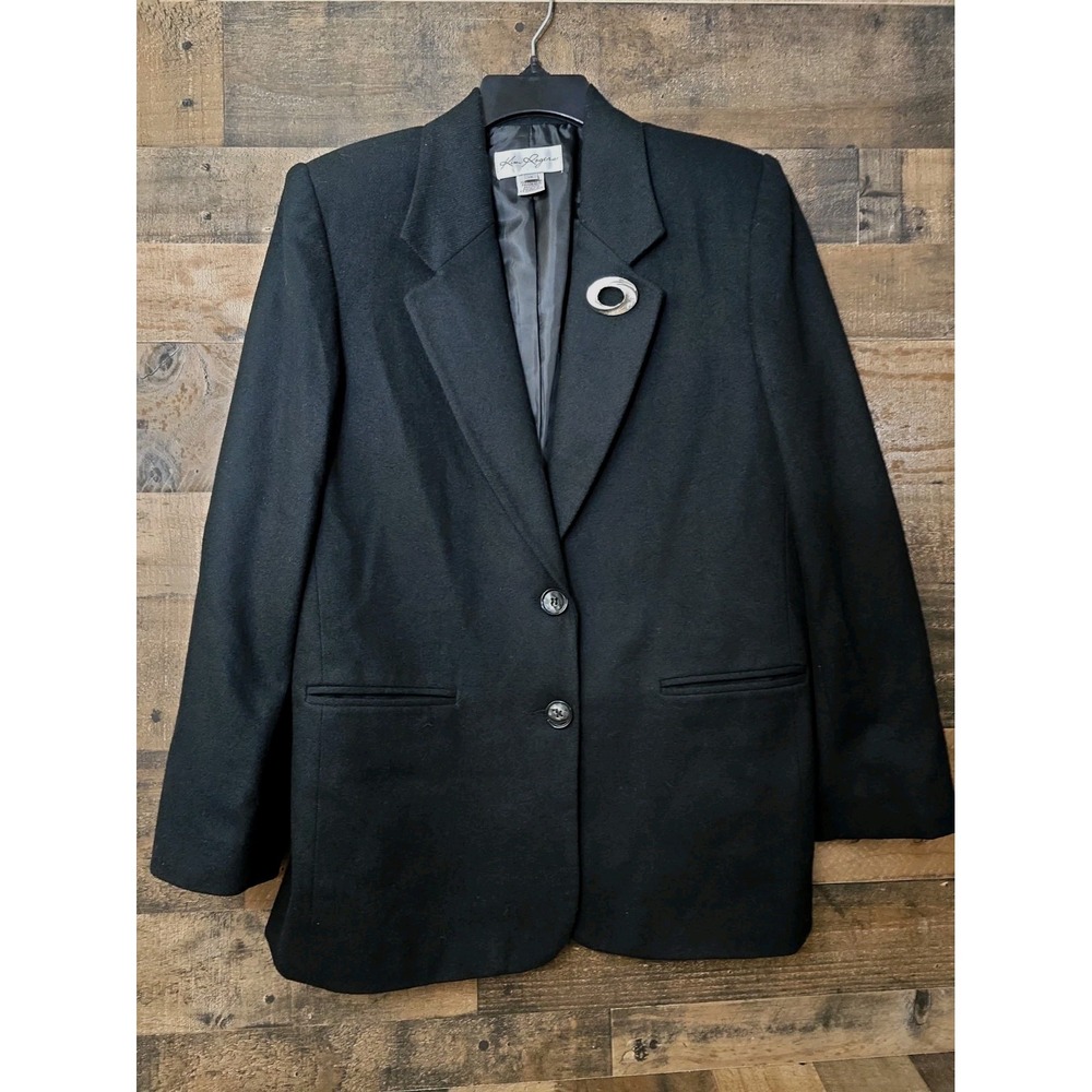 Women's Black Wool Blazer Size 10 Pockets Lined Career Classic Capsule Academia